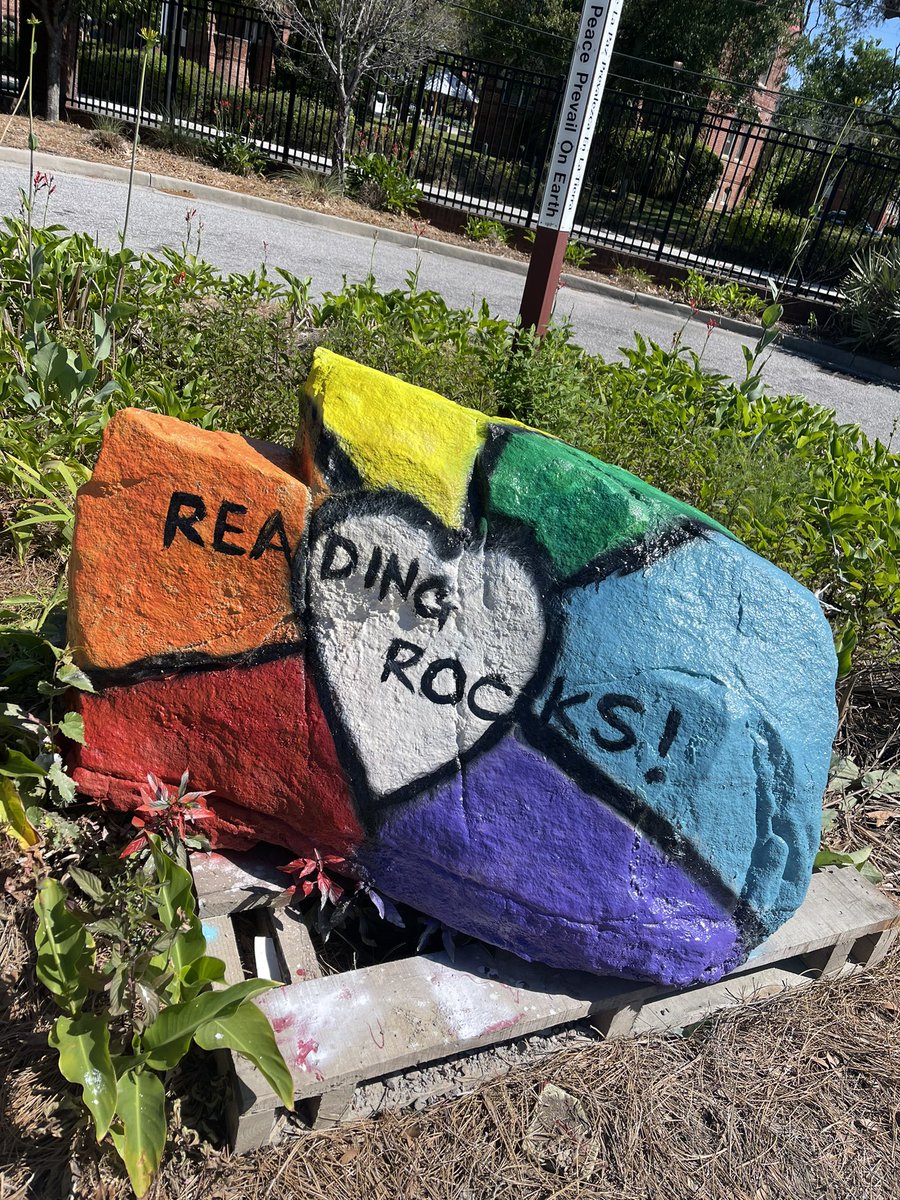 Kicking off library month with a little spirit rock decoration. <a href="/VOCALCCSD/">Voices of CCSD’s Amazing Librarians</a>