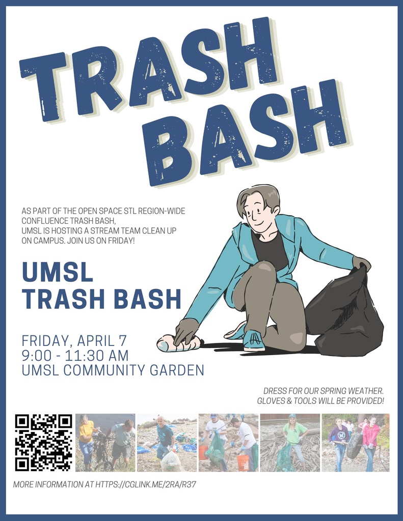 green_umsl's tweet image. Join us for our Confluence Trash Bash Stream Team work day on campus on Friday, April 7th and then volunteer off campus with @openspaceSTL on Saturday, April 8th! #ConfluenceTrashBash 
cglink.me/2rA/r376425