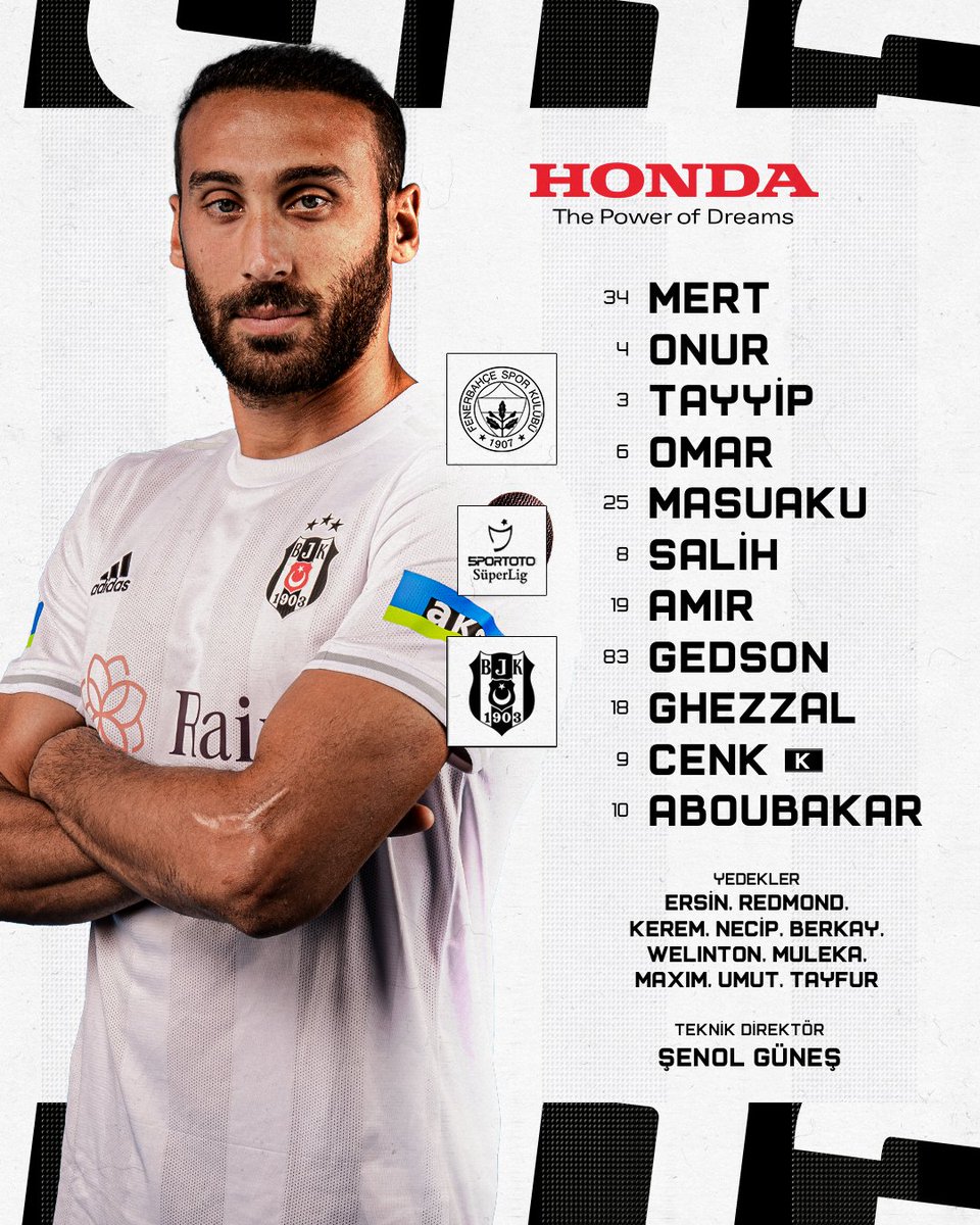 Besiktas's tweet photo. Fenerbahçe maçı ilk 11'imiz. 🦅

 #FBvBJK

@HondaTR https://t.co/xlQrz3x4Cr