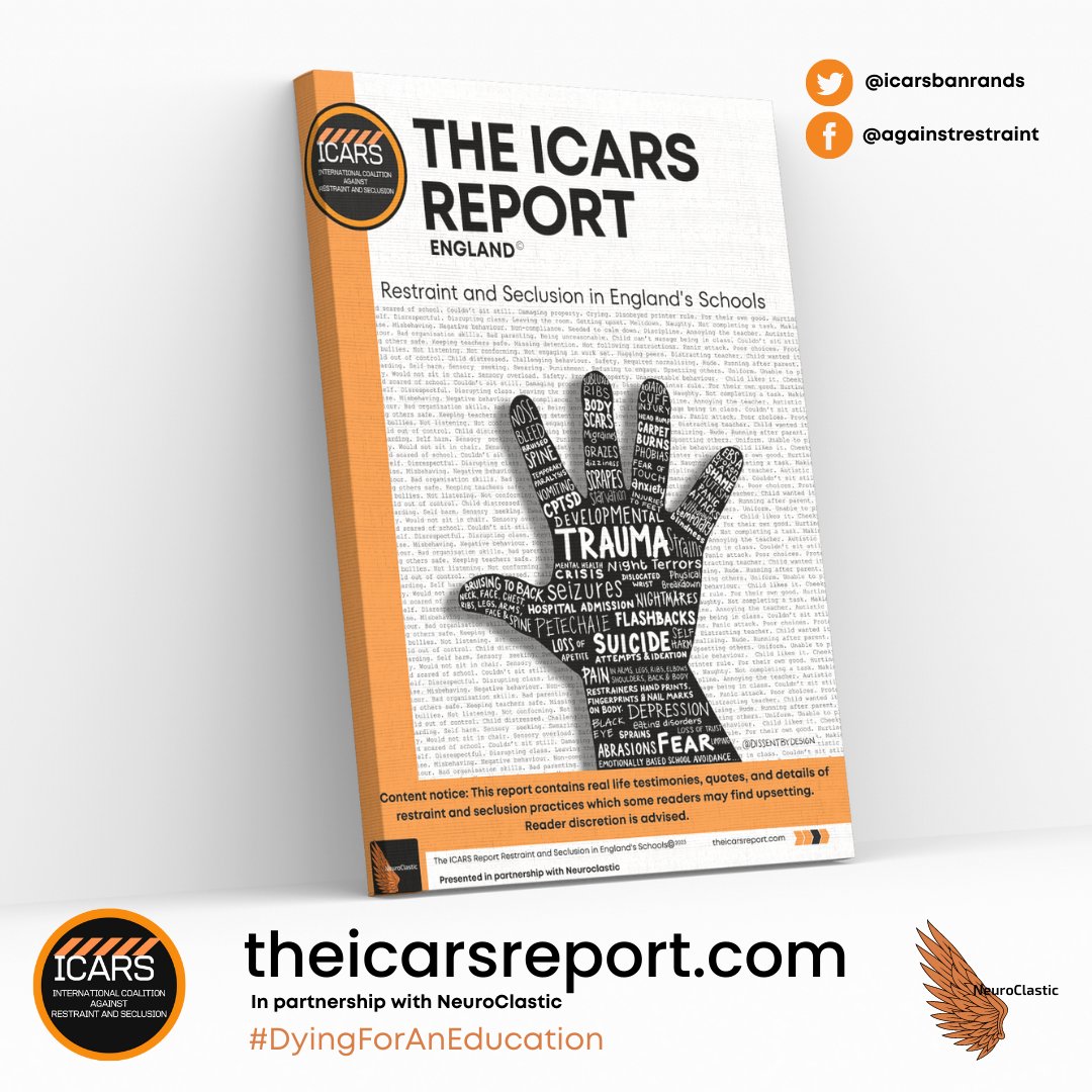 ICARS (Int. Coal. Against Restraint and Seclusion) (@icarsbanrands) on Twitter photo In partnership with <a href="/NeuroClastic/">NeuroClastic #StopTheShock</a> we present the ICARS Report England on #WorldAutismDay.
The ICARS Report England (link below) is a harrowing report detailing in families' own words the harm inflicted on disabled children, 81% of which had an autism diagnosis, through being In partnership with <a href="/NeuroClastic/">NeuroClastic #StopTheShock</a> we present the ICARS Report England on #WorldAutismDay.
The ICARS Report England (link below) is a harrowing report detailing in families' own words the harm inflicted on disabled children, 81% of which had an autism diagnosis, through being