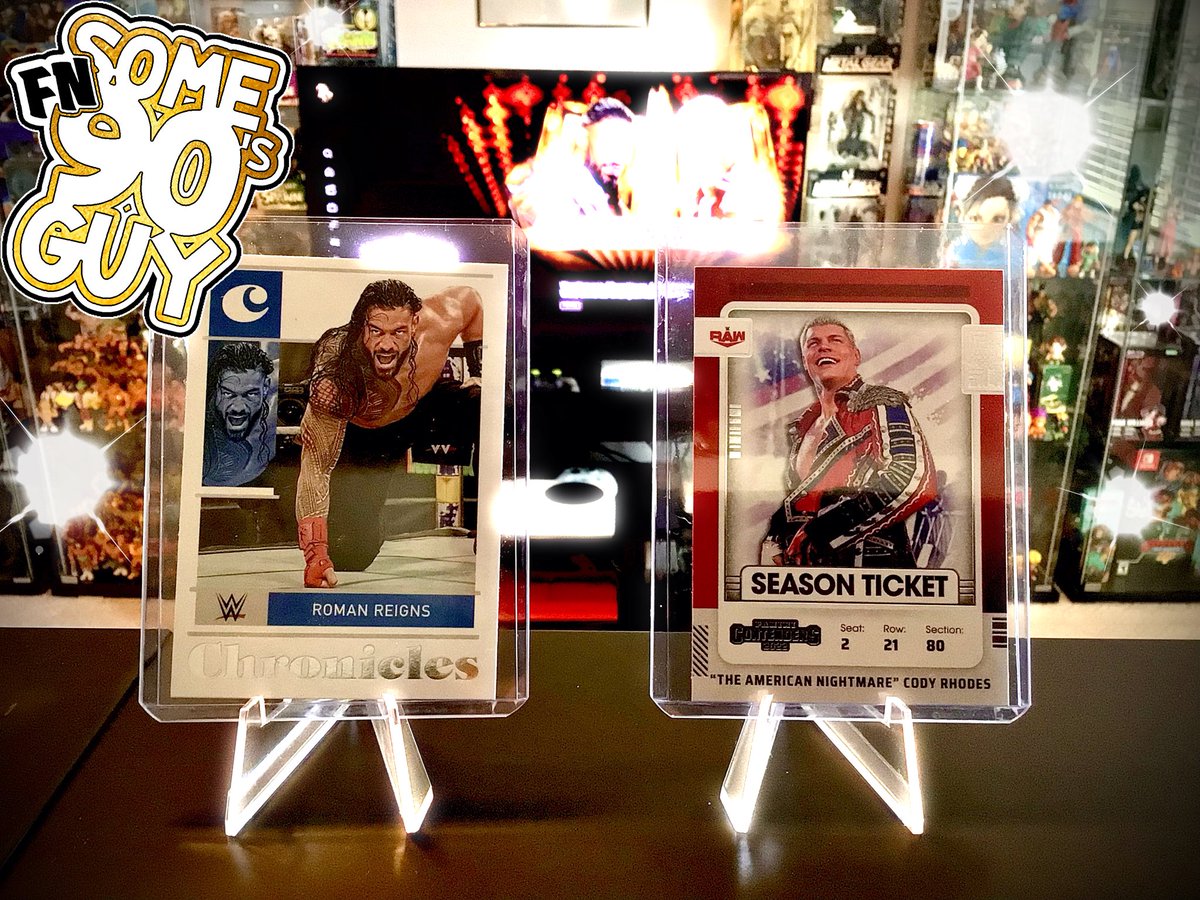 It’s been a while since WrestleMania had a real Main Event that I was looking forward to. 

#wrestlemania #wrestlemania39 #wrestlemaniagoeshollywood #romanreigns #wwe #wrestling #codyrhodes #americannightmare #tradingcards #cards #cardcollection #panini
