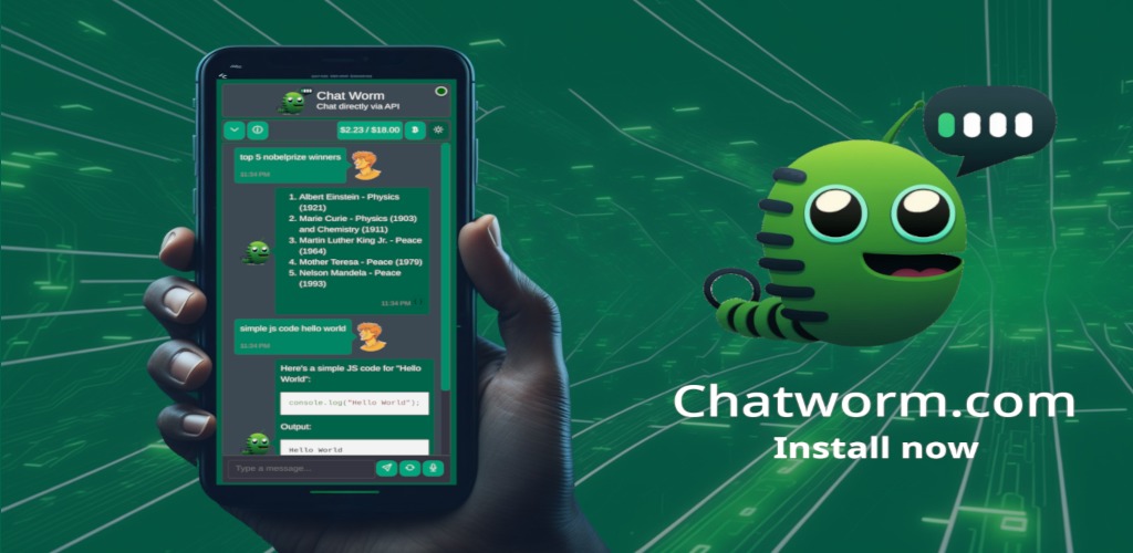 Looking for a better open-source ChatGPT alternative? Works also with GPT4: chatworm.com

#ChatGPT #chatgpt4 #Chatbot #ai #ArtificialIntelligence #opensource #androidapp