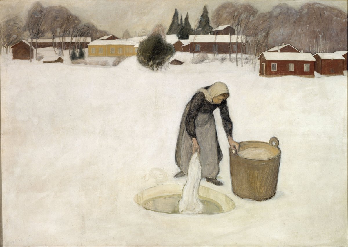 Washing on the Ice, 1900 #pekkahalonen #realism wikiart.org/en/halonen-pek…