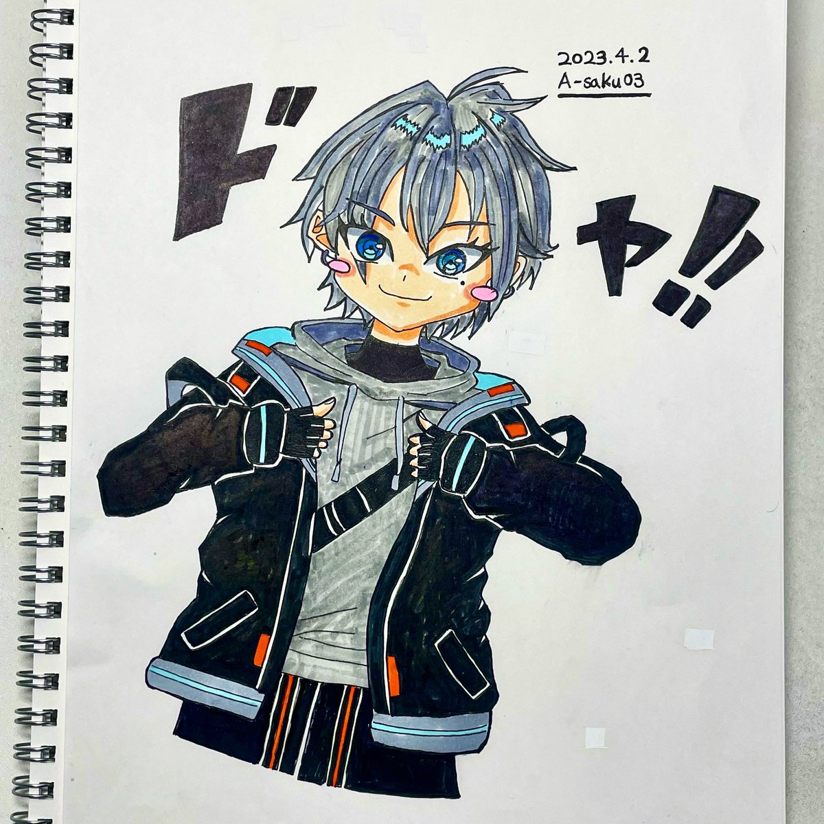 A_saku03's tweet photo. 新人Vtuber 千年世界くん
描いてみました🖌✨

#界画 
#千年世界
#イラスト #お絵描き #アナログ
#お絵描き好きな人と繋がりたい 
#vtuber好きな人と繋がりたい
#コピック #ボールペン #ユニボール
#illustration #art #design #vtuber 
#新人 #new #youtube #イマグリアル 
#1期生 #jacket #boy #男性 https://t.co/byKRUYdJv8