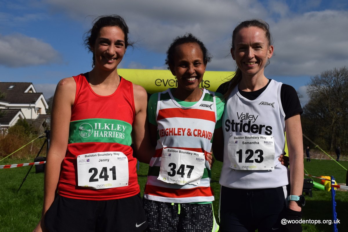 Woodentops (@woodentopsfr) on Twitter photo Baildon Boundary Way Multi Terrain Half Marathon
Women's Race L-R 3rd Jenny Roberts Ilkley Harriers 1.46.08, 1st Hinda Hardaker Keighley & Craven AC 1.43.34 & 2nd Samantha Harris Valley Striders 1.46.07 <a href="/BaildonRunners/">Baildon Runners</a> <a href="/kcacuk/">Keighley and Craven</a> <a href="/AthleticsWeekly/">AW</a> <a href="/ValleyStriders/">Valley Striders</a> <a href="/IlkleyHarriers/">Ilkley Harriers</a> Baildon Boundary Way Multi Terrain Half Marathon
Women's Race L-R 3rd Jenny Roberts Ilkley Harriers 1.46.08, 1st Hinda Hardaker Keighley & Craven AC 1.43.34 & 2nd Samantha Harris Valley Striders 1.46.07 <a href="/BaildonRunners/">Baildon Runners</a> <a href="/kcacuk/">Keighley and Craven</a> <a href="/AthleticsWeekly/">AW</a> <a href="/ValleyStriders/">Valley Striders</a> <a href="/IlkleyHarriers/">Ilkley Harriers</a>