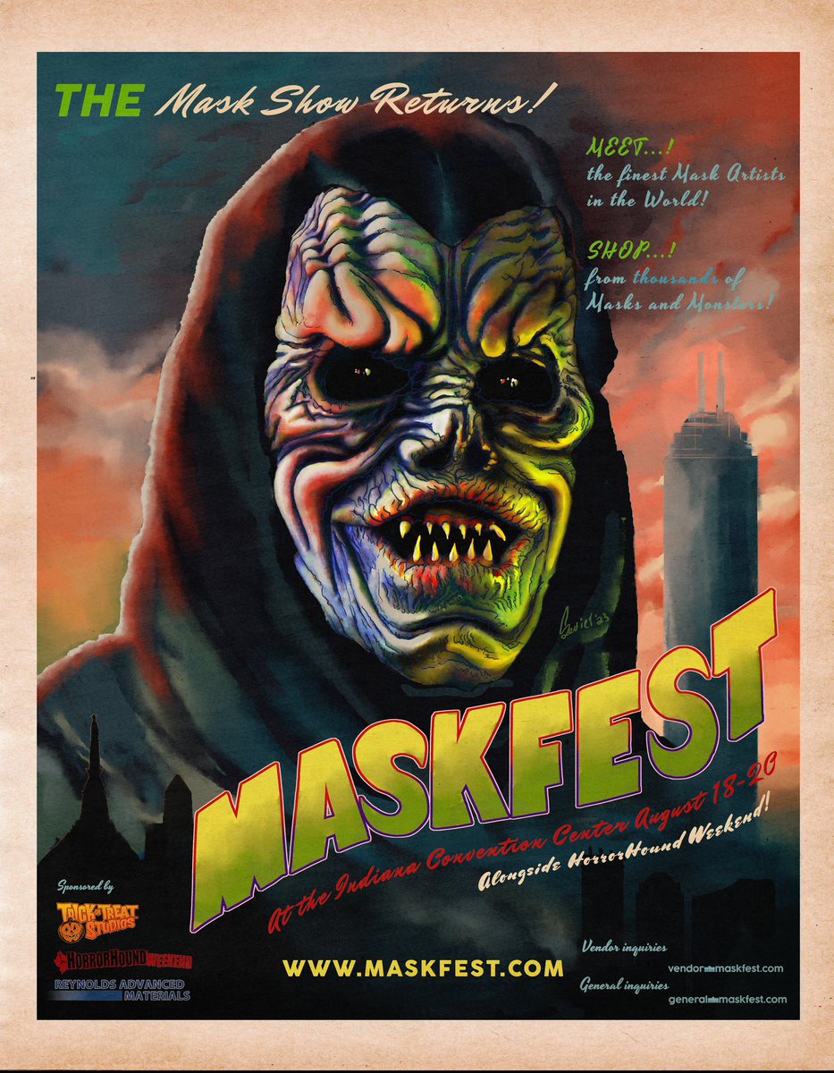 Mask-Fest returns to Indianapolis this August 18-20! Prepare yourselves for coming face to face with some of the world’s most prolific mask makers! Aisle upon aisle of the best monster masks you’ve ever seen, awaits you at Mask-Fest 2023! Tickets go on sale this April!