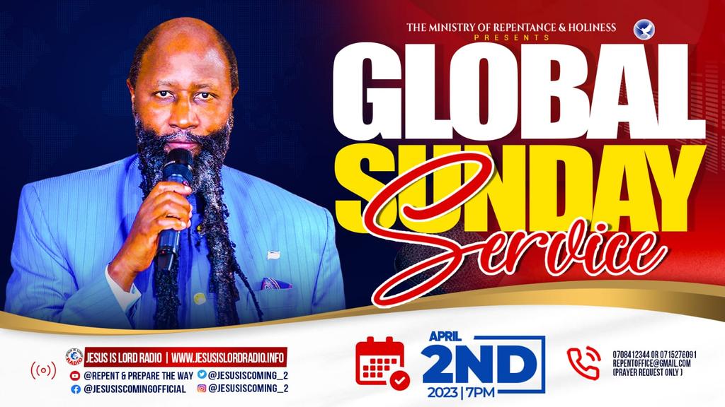 Appearing before THE LORD is a high protocol and requires serious preparation.

Welcome To The Super Mega Global Sunday Service as from 7 pm E.A.T

Join us and let's receive The instructions on how to prepare from THE MESSENGERS OF JEHOVAH
DON'T MISS!!