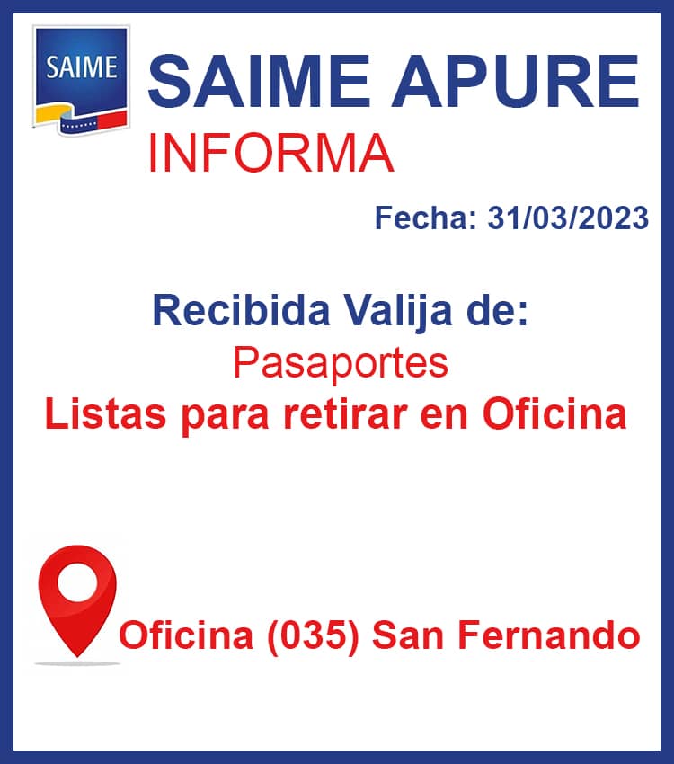 VenezuelaSaime's tweet photo. #Valija|| Desde la oficina #Saime San Fernando, en el estado Apure continuamos con la entrega de documentos de viaje al Pueblo venezolano.
¡Nuestra labor es servir! https://t.co/XpbrI8bMOH