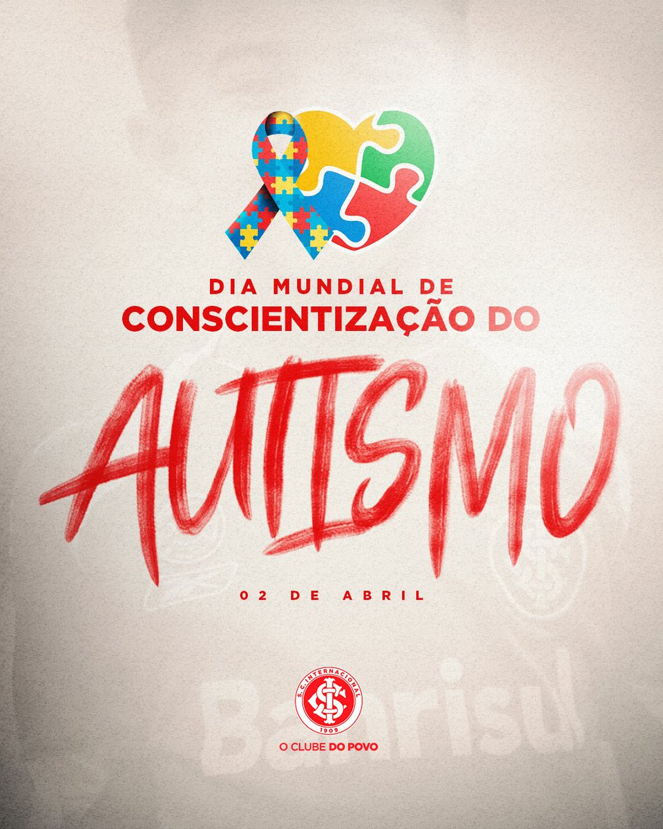 𝙊 𝙖𝙪𝙩𝙞𝙨𝙢𝙤 𝙣𝙖̃𝙤 𝙨𝙚 𝙘𝙪𝙧𝙖, 𝙨𝙚 𝙘𝙤𝙢𝙥𝙧𝙚𝙚𝙣𝙙𝙚! 🧩 Todas as maneiras de ver o mundo devem ser respeitadas e admiradas. O Internacional se une à campanha do Dia Mundial da Conscientização do Autismo, celebrada hoje, em busca da inclusão social. ❤️💙 #RESPECTRO