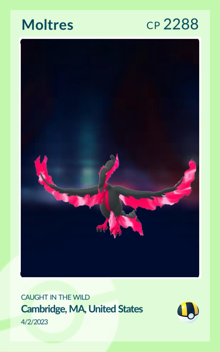 Breaking my lengthy stretch of Twitter inactivity to share that I kicked off my birthday week by catching a Galarian Moltres! This is the first time I ever encountered a Galarian legendary bird using Daily Adventure Incense. #PokemonGO
