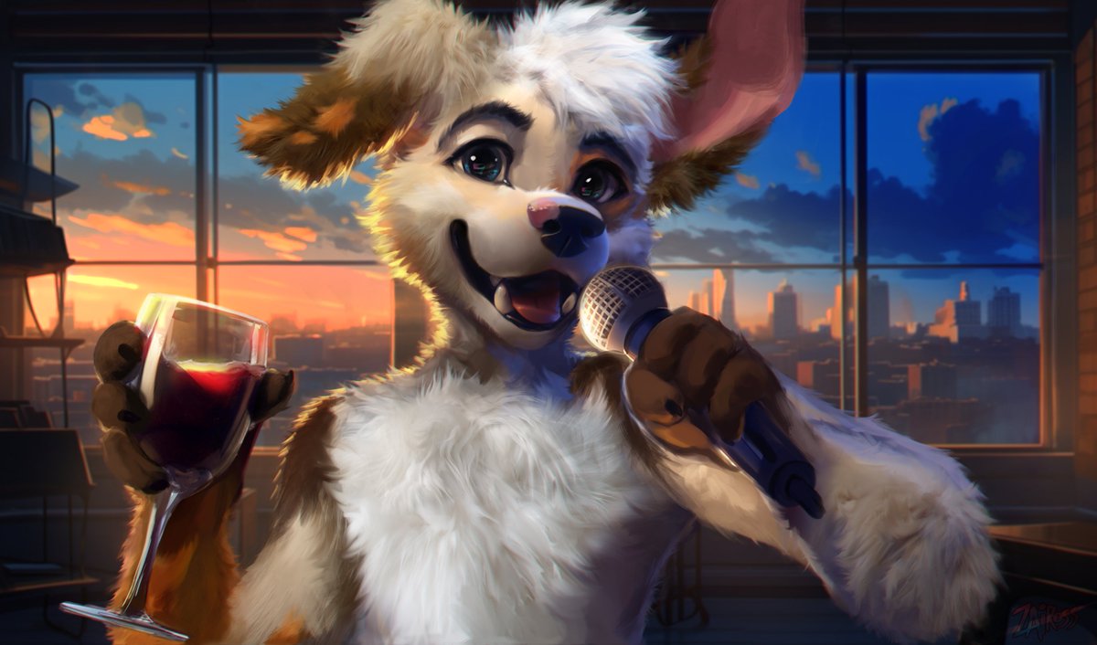 I don't always do karaoke, but when I do, the entire bar regrets it 🤪

... Just received this amazing 🎨 commission from <a href="/ZairossArts/">Zaiross</a> ! 😋