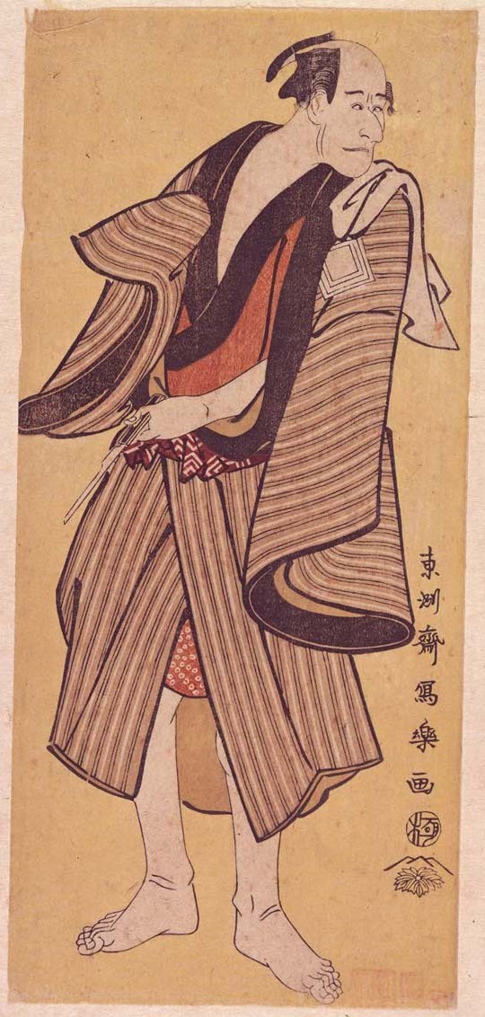 Kabuki Actor Ichikawa Ebizō I as Ranmyaku No Kichi, 1795 #toshusai #ukiyoe wikiart.org/en/toshusai-sh…