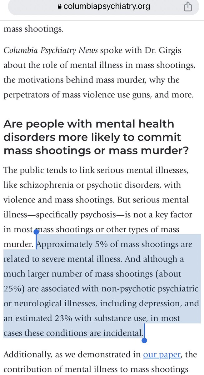 @vzanini @bafrienddc your reply to his claim that 99% of mass shootings are mentally ill heavily medicated people is “I don’t doubt that?” It’s not true. At no point did it occur to either of you to maybe check? This is so lazy and fucking irresponsible. Where are your minds? 
(From 2022.)