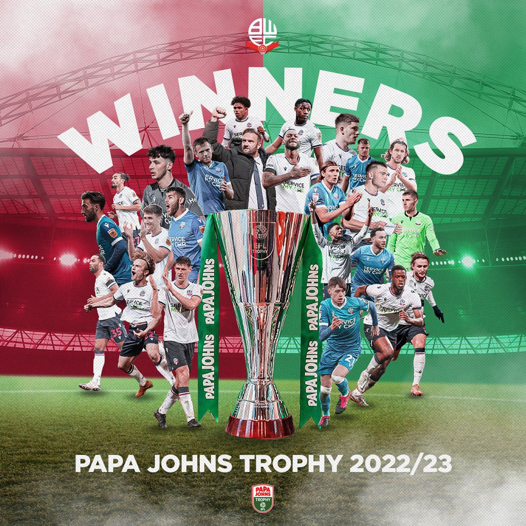 rbhs_geography's tweet photo. A lot of our staff and students will be happy today! 

Bolton's 4-0 win over Plymouth is the biggest ever win by a side in the final of the EFL Trophy. The result is also Bolton's biggest ever victory in a competitive match at Wembley 🎉 https://t.co/uTRsGGvdBs