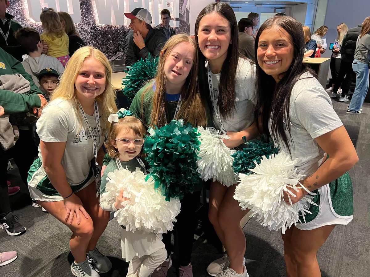KOTG2012's tweet photo. A special thank you to members of the Michigan State Cheer and Dance teams for teaching our KOTG cheerleaders some of your favorite MSU cheers and showing us your Spartan spirit ￼yesterday! We are forever grateful! 💚 https://t.co/MHD8HFNTZn