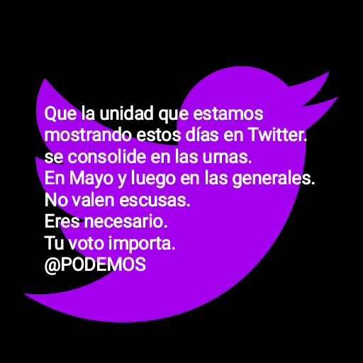VayekanadeAlba's tweet photo. Si eres afiliado, votante, simpatizante o allegado de @PODEMOS , enhorabuena.
RT y sigámonos.
Tenemos el mejor proyecto social de la historia y estamos siempre, dispuestos a mejorarlo y fortalecerlo.💜 Sí Se Puede 💜 https://t.co/Sflbp7hQM7