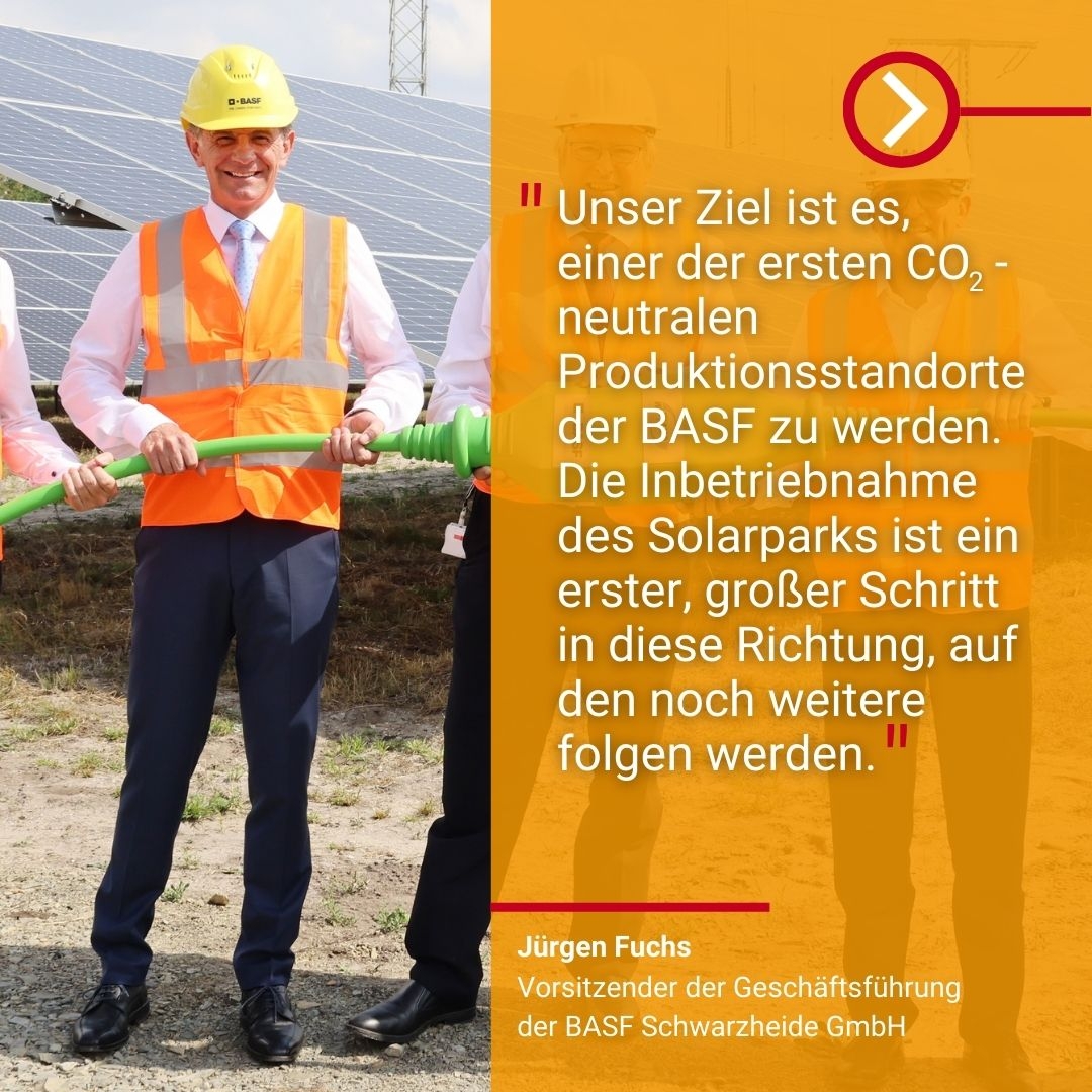 Toll! Ich verfolge gespannt mit, wie der Produktionsstandort Schwarzheide auf dem Weg zu #NetZero2050 ist. Strom aus erneuerbaren Quellen ist die Zukunft, inspirierende #Transformation! 

@BASF_DE #Klimaschutz #Nachhaltigkeit
