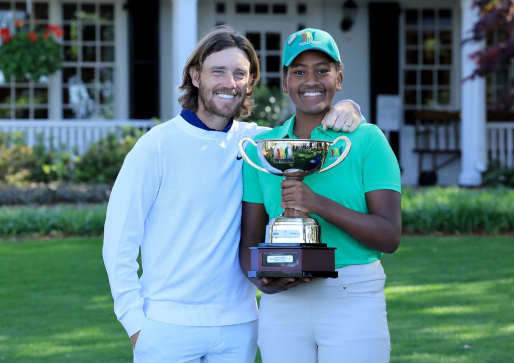 Maya just won the Drive, Chip and Putt here at Augusta. So cool! 👏🏻👏🏻 #DriveChipandPutt