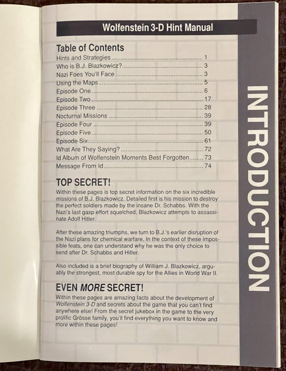 ScottApogee's tweet photo. A few of the pages from the Wolfenstein 3D Hint Manual. We sold these for an extra $10 when you ordered the game from Apogee. We sold 10's of thousands! The book was designed by Id Software, and contained a map for each of the 60 game levels. https://t.co/O6R4Q7tB6S