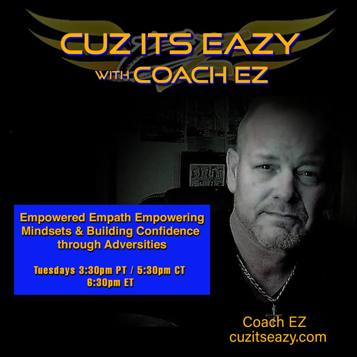Transformnet's tweet photo. Cuz Its EaZy with Coach EZ gives you an easier path to simplify your life! #NewShow Tuesday 4/4 at 3:30pm PT/6:30pm ET! #CoachEZ #empowerment #empath #confidence #adversity #God #mindset #empath #love #faith #laughter #courage #friends https://t.co/hZWnkSn6eT