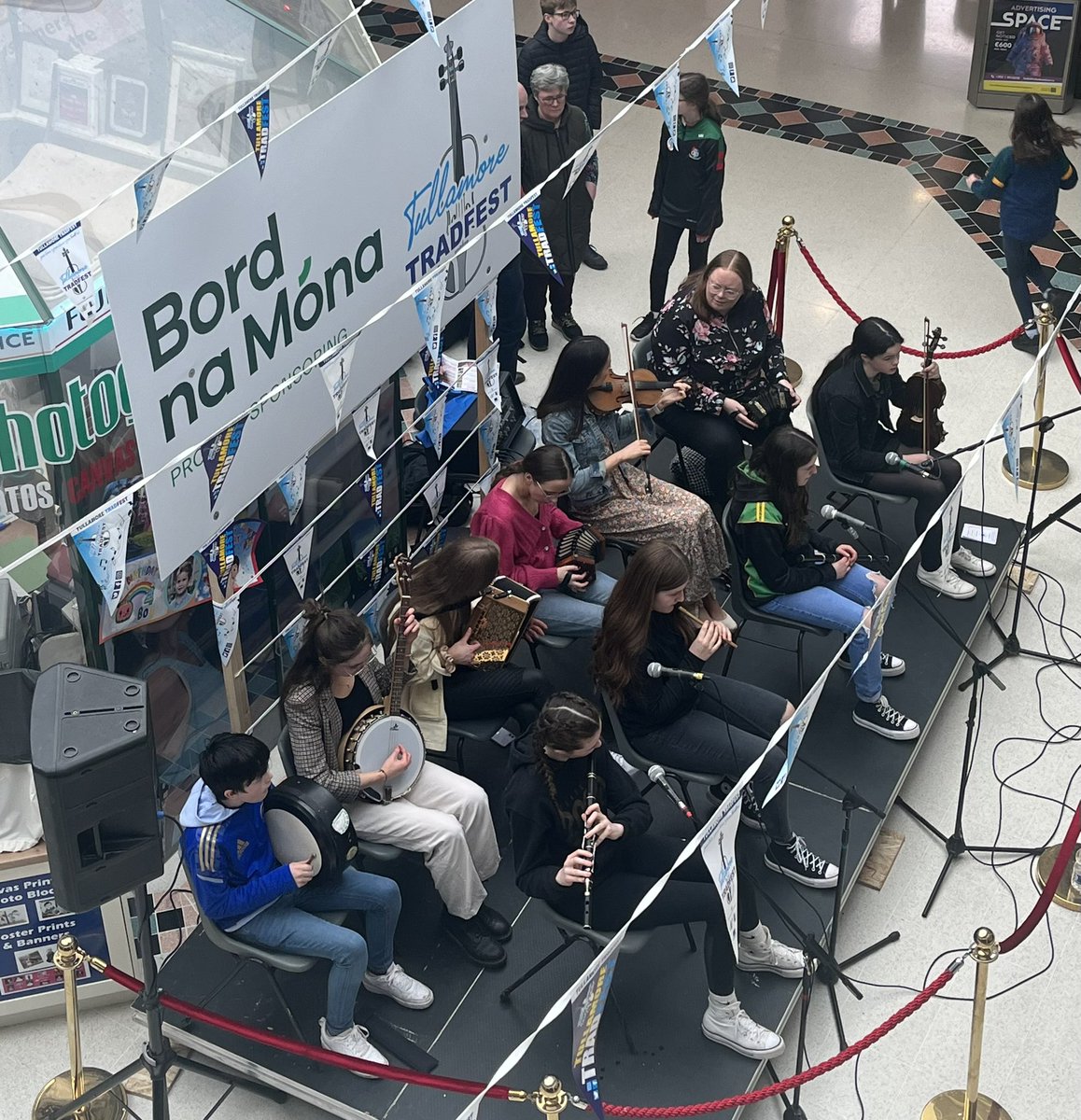 Thanks to <a href="/tmoretradfest/">Tullamore TradFest</a> for having our Trad Group to play on the @BordnaMona stage in the <a href="/BridgeShopping/">BridgeCentreShopping</a> today.