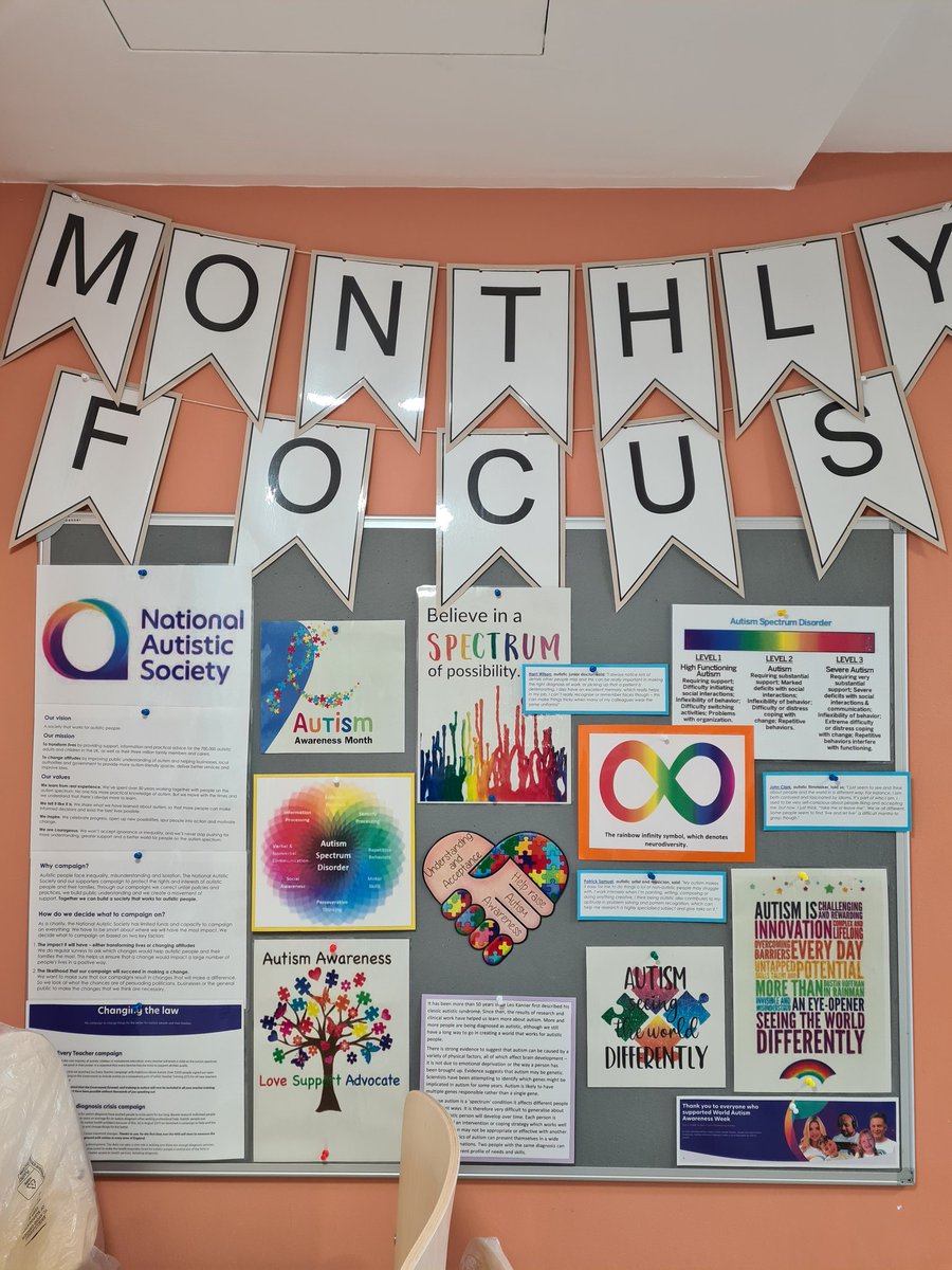 April is autism awareness month! Lots of information on the board, aiming to lessen the stigma around autism 🌈

@BunburyHouse #monthlyfocus