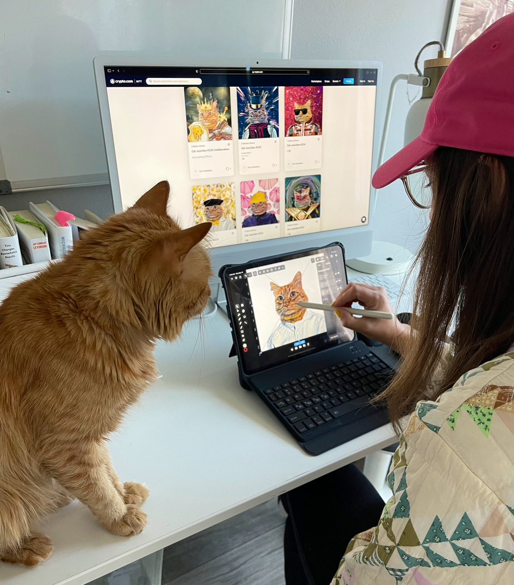 Crocompanions's tweet image. Our team works hard to raise awareness for animals and create fun web 3 creations for each community to enjoy 😊 🐾 @crogirl91 in the workshop ♥️let’s show some support for our female nft artists! 
#CRO #Cryptocom #cronft #cronos #CronosChain #girlartist #NFT #NFTCommmunity