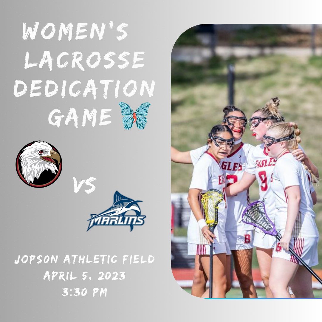 On Wednesday our women’s lacrosse team is dedicating their game to Morgan’s Message. Come out and see them play at 3:30pm 🦋