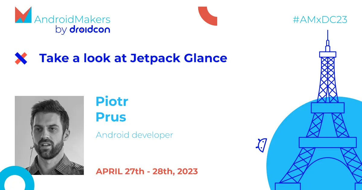 AndroidMakersFR's tweet image. 📣 Speaker Announcement 📣 

Piotr will be hitting the #AMxDC23 stage! @piotr_prus will discuss how #JetpackGlance works,  the differences between it and #RemoteViews widgets, why we still need some #XMLs, how to manage the state, &amp;amp; periodic updates. 

buff.ly/3JC1VH2