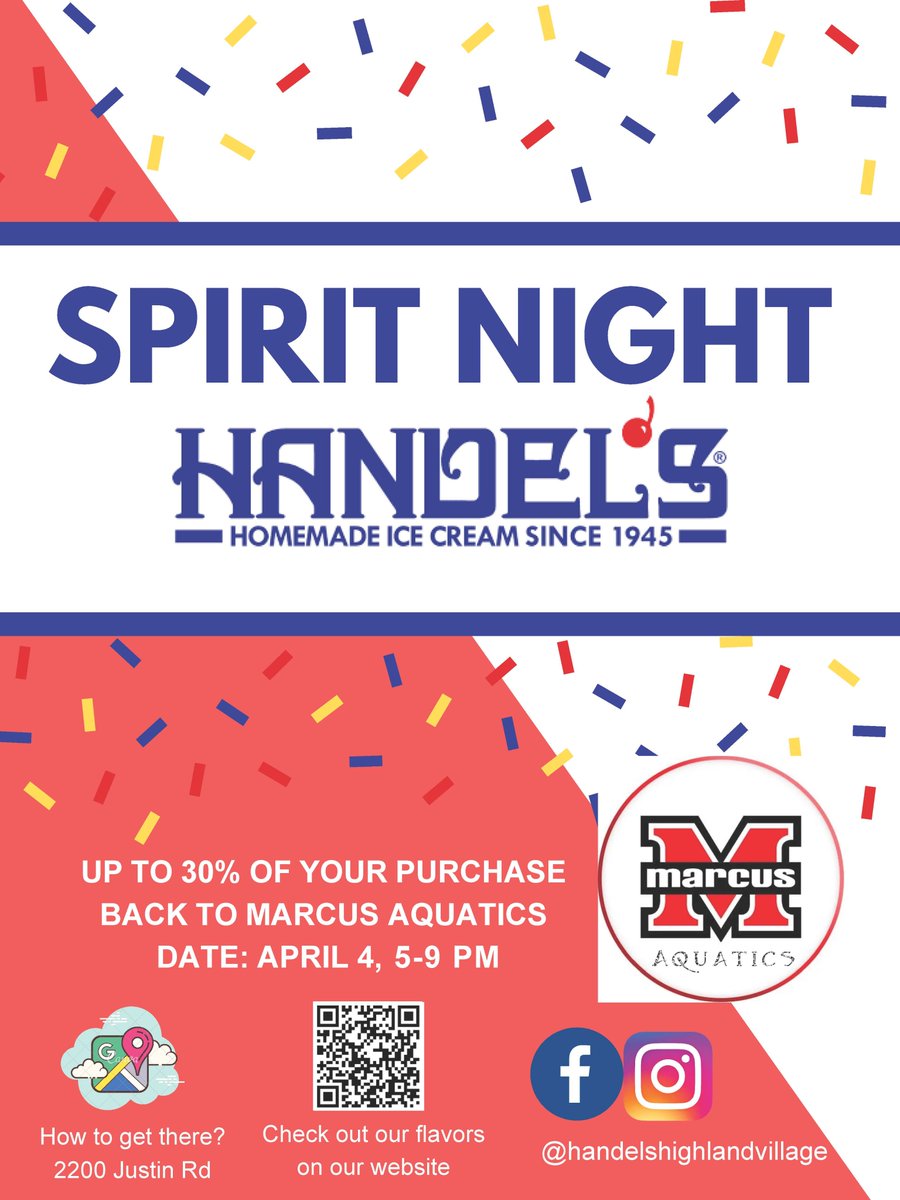marcusaquatics (@marcusaquatics1) on Twitter photo When Tuesday hits 83 degrees don't forget to cool down with some homemade ice cream at Handels Homemade Ice Cream! Up to 30% back to Marcus Aquatics. <a href="/Marcus_HS/">Marcus High School</a> When Tuesday hits 83 degrees don't forget to cool down with some homemade ice cream at Handels Homemade Ice Cream! Up to 30% back to Marcus Aquatics. <a href="/Marcus_HS/">Marcus High School</a>