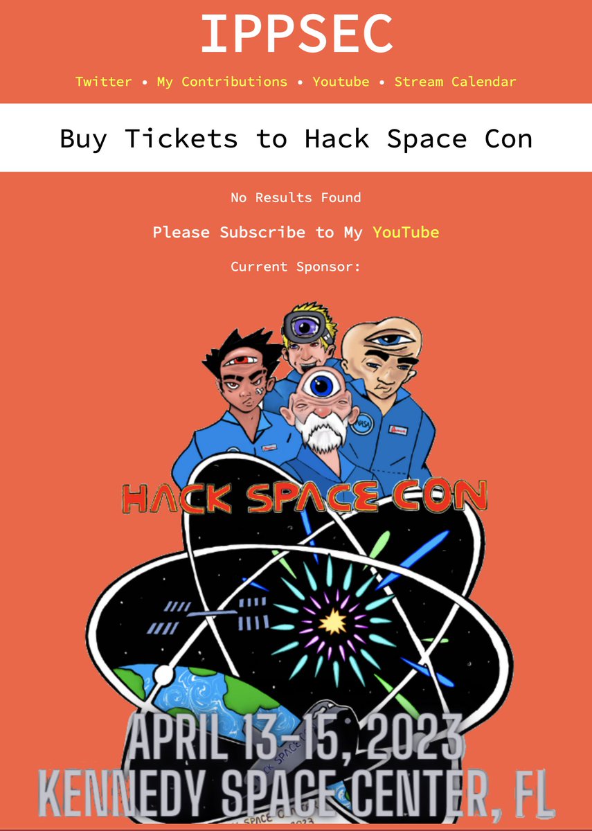 HackSpaceCon's tweet image. You can find out how to hack pretty much anything at ippsec.rocks ...except time...which is running out.  Get yours before it&apos;s too late. eventbrite.com/e/hack-space-c… Thanks @ippsec We &amp;lt;3 U!