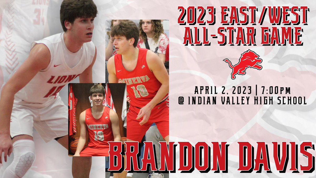 Brandon Davis will represent Minerva in tonight’s East/West all-star game! 7:00 pm at Indian Valley High School! Tickets can be purchased using district5obca.hometownticketing.com/embed/all