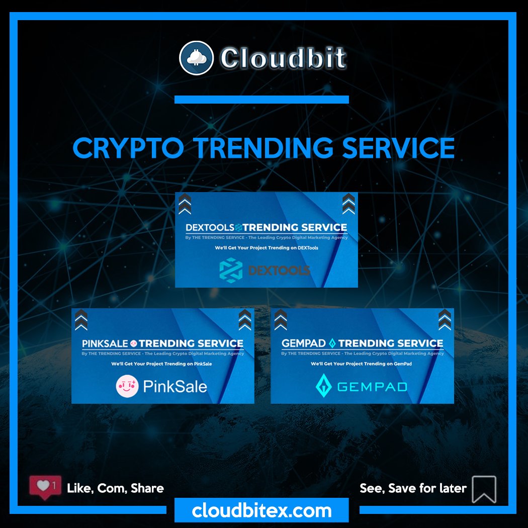 cloudbit_'s tweet photo. 📢 Breaking News: Cloudbit offers crypto trending service for projects!

Source: https://t.co/TKPglmTfgR

🔝 Turn on post notifications

#Cloudbit #CDBC #Crypto #TrendingService #Fiverr #DEXTools #PinkSale #GemPad https://t.co/LNAUg2EgxZ