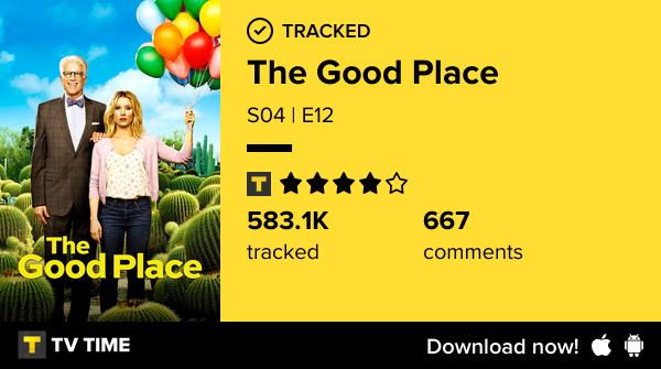 CaaaOliveira3's tweet image. I've just watched episode S04 | E12 of The Good Place! #goodplace  tvtime.com/r/2Lxk8 #tvtime