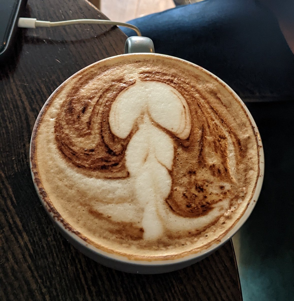 surpriseddh's tweet photo. Wow, that some Cockachino!!  😬

#pareidolia #iseethings #instacoffee #Imagesinmycoffee #coffee https://t.co/pjFDpH850r