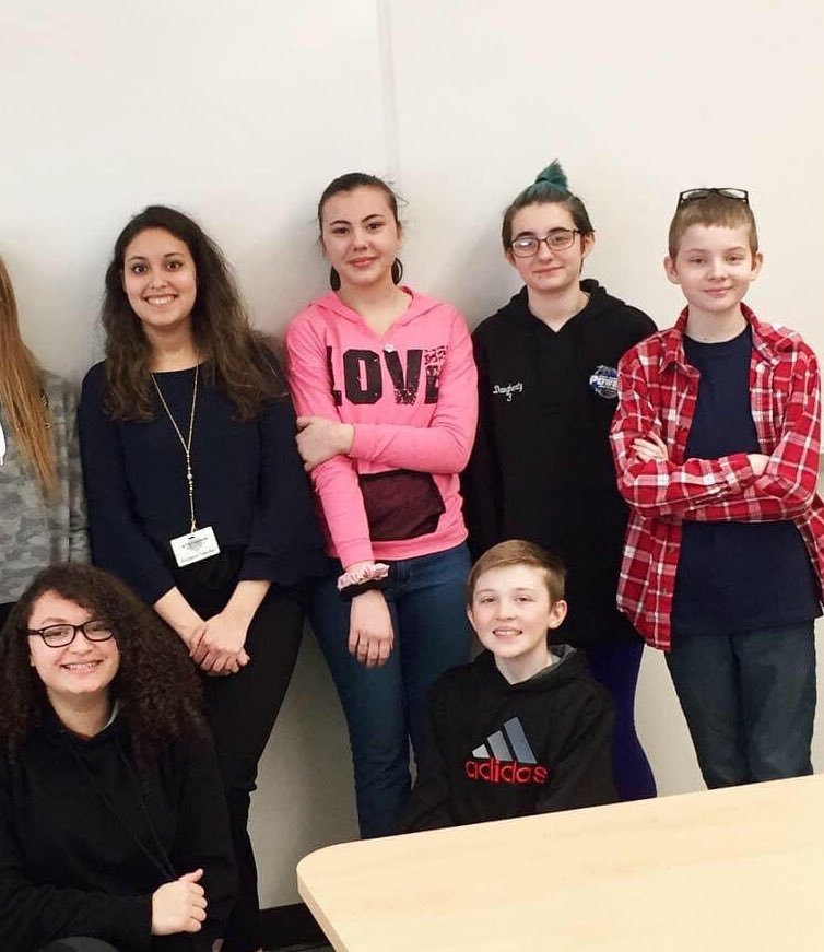 MsNievesLHS's tweet photo. 8th grade @ NMS &amp; Summerbridge vs 12th grade @ LHS! Proud of the kids pictured &amp; not pictured that I’ve had the honor of working w/ as a teacher, asst. director, and (brief) fellow cast member in H2$! So special to see my 1st students grow over the years — part of my “why”‼️💙❤️ https://t.co/l42j1ARCfV