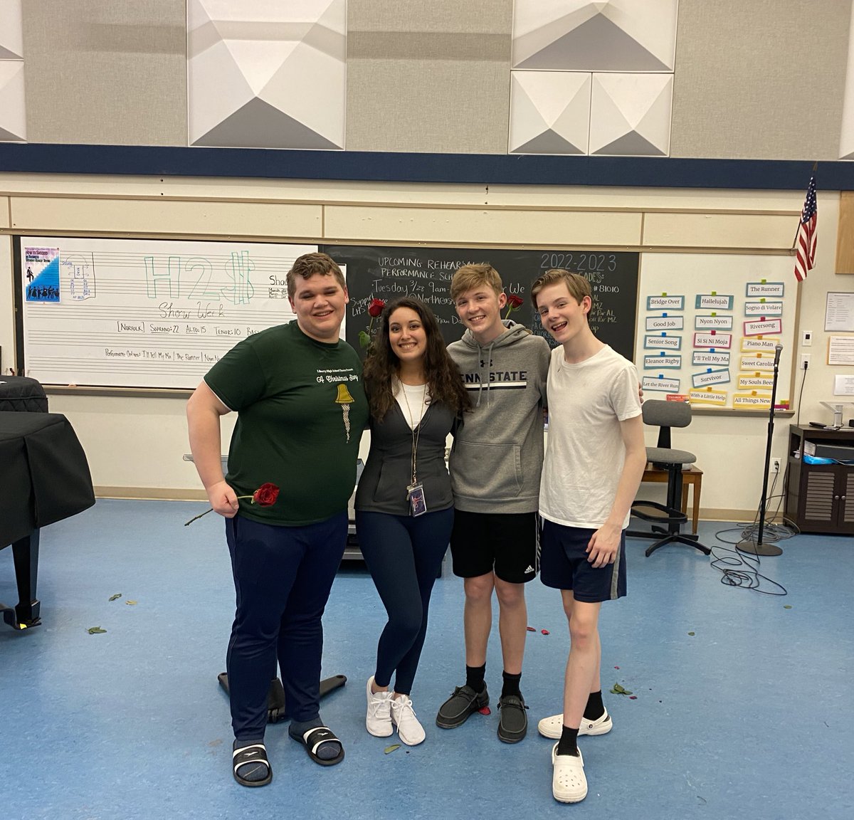MsNievesLHS's tweet photo. 8th grade @ NMS &amp; Summerbridge vs 12th grade @ LHS! Proud of the kids pictured &amp; not pictured that I’ve had the honor of working w/ as a teacher, asst. director, and (brief) fellow cast member in H2$! So special to see my 1st students grow over the years — part of my “why”‼️💙❤️ https://t.co/l42j1ARCfV