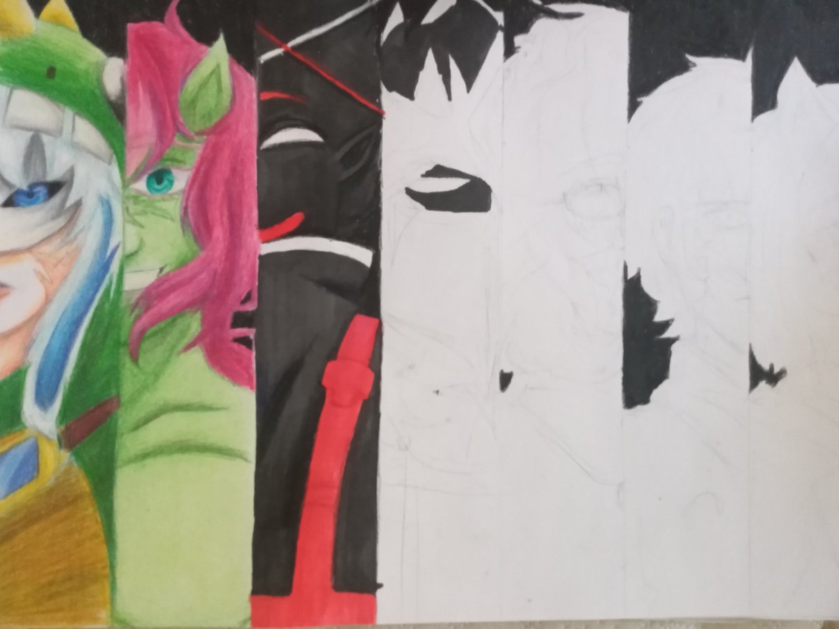 Sympians's tweet photo. Aquí esta el del team tryhard en proceso, este lo estaba haciendo a mano por razones de salud y me quede por farfa XD https://t.co/oQvwoXUaJY