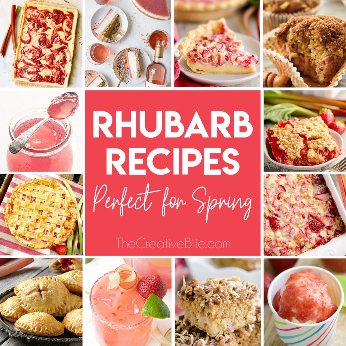 TheCreativeBite's tweet photo. Spring is here and there is no better time to make these amazing rhubarb recipes including pies, bars, jams, drinks and cocktails! https://t.co/hy0DpaTNrC https://t.co/EM37k5TLcT