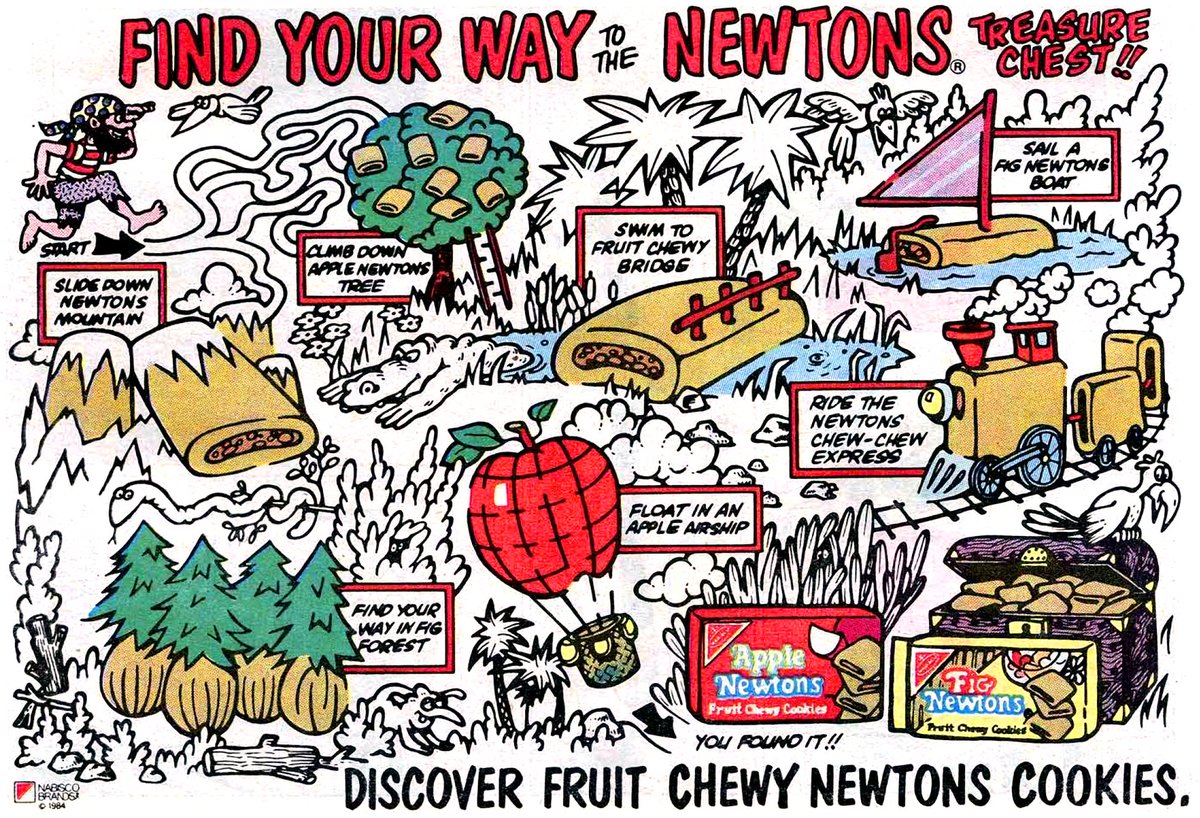 comicbookads's tweet photo. Fig Newtons Ad 1984
FIND YOUR WAY TO THE NEWTONS TREASURE CHEST!!
#fignewtons https://t.co/ClNgaCnxlP
