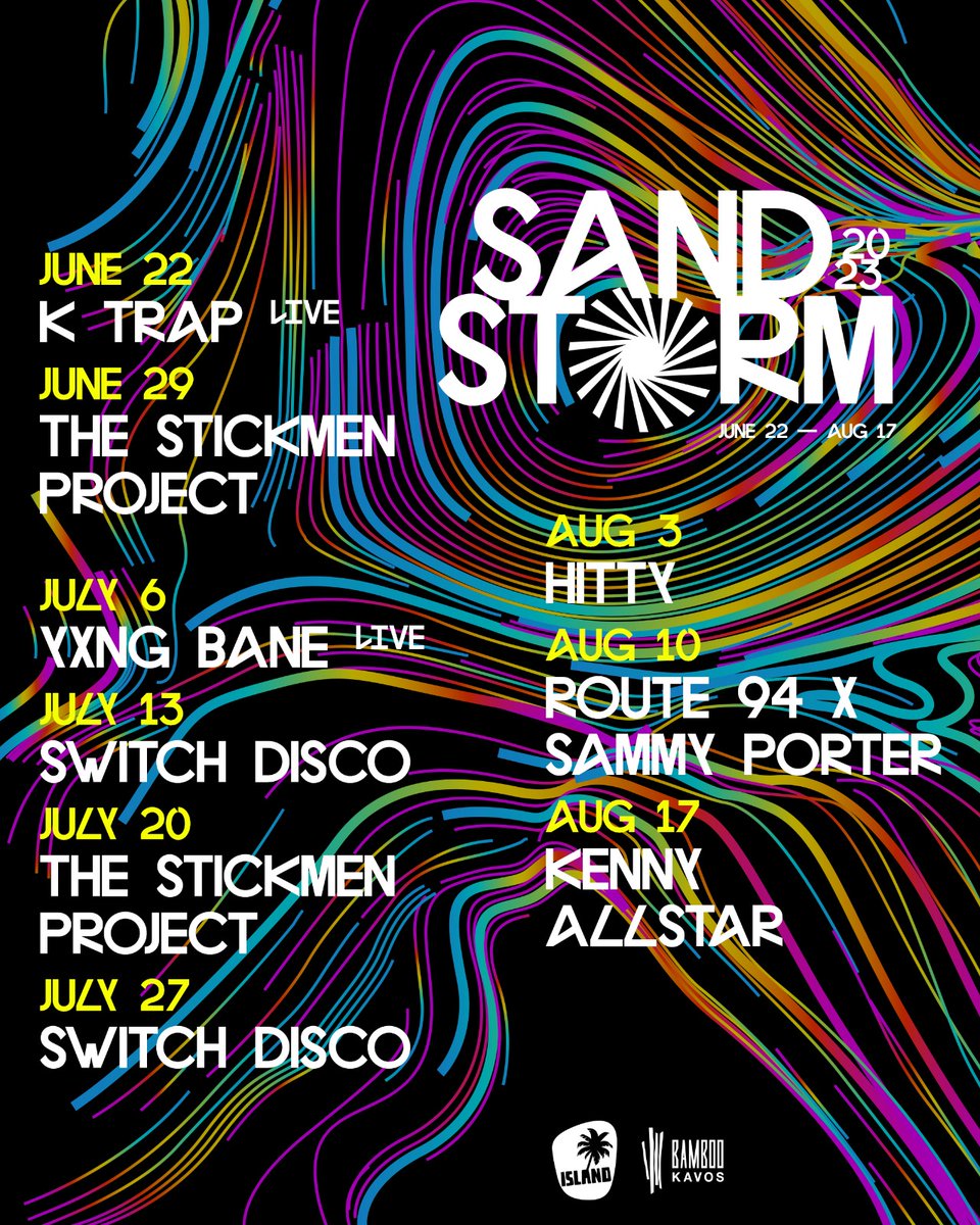 Sandstorm is always the hottest event in Kavos and we re happy to announce our line up for summer 2023. Including our resident DJs we ll bring you amazing shows you re going to love...

Early bird tickets available from our website islandkavos.com 

#kavos #kavos2023