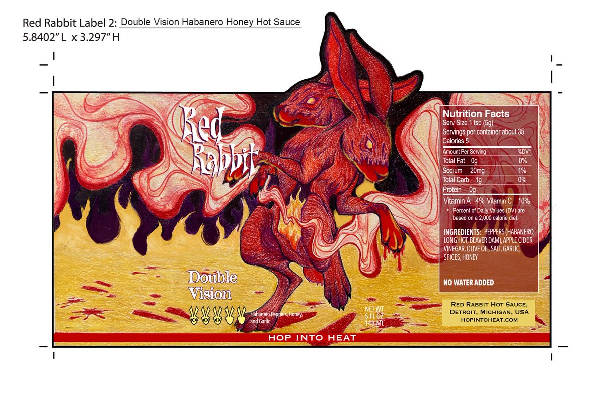 averydaneart's tweet photo. Would you believe me if I said I didn’t like hot sauce? 🐰🔥  #packaging #illustration https://t.co/xjNwIqthKY