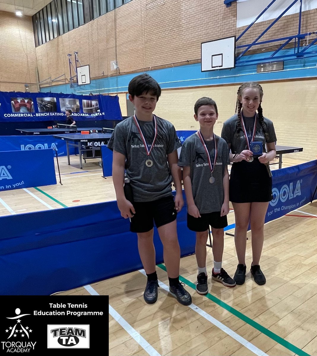 Well done to <a href="/TeamTA_Sport/">TeamTA_Sport</a> students Aleksandra🥇Sonny 🥈and Elliott 🥉who competed today at the South Devon &amp; Torbay Table Tennis League’s Closed Tournament.

Great to see your progress 👏🏓👌
<a href="/TorbayTTAcademy/">Torbay Table Tennis Academy</a> <a href="/DanJonesPE/">Dan Jones</a>