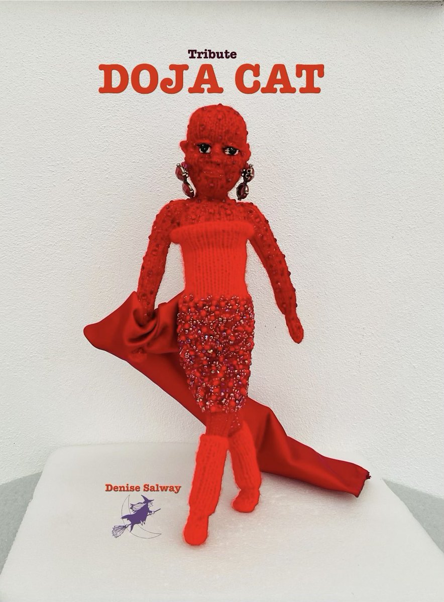 KnittingWitchUK's tweet photo. #DojaCat #doll #knitted #handmade #redcrystals #singer #rapper #songwriter #fashion #denisesalway tribute #designs request by my granddaughter #knitting #welshknitter https://t.co/NavGqCDmvH