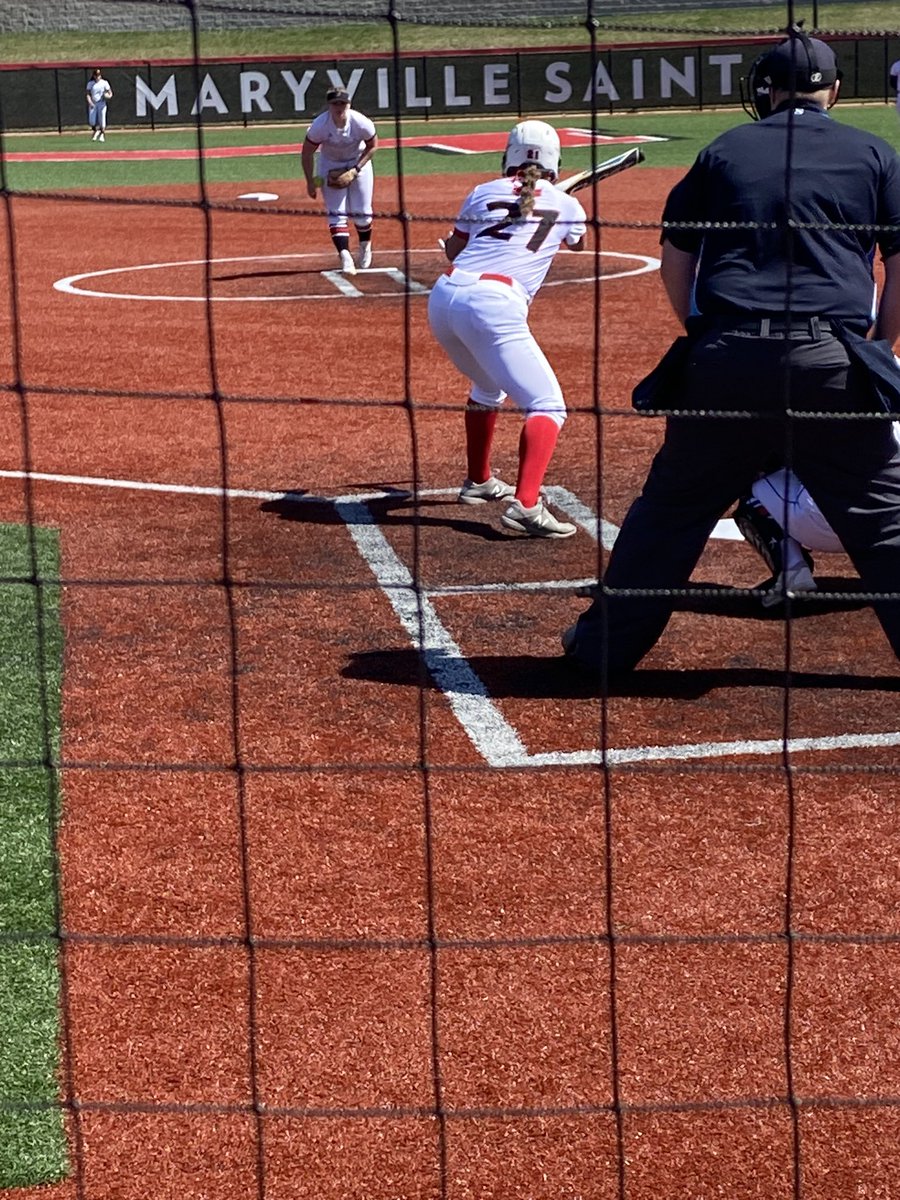 SCHSsoftball1's tweet image. Good day watching our former player Kylie at Maryville. Once a Pirate, always a Pirate. #1ness