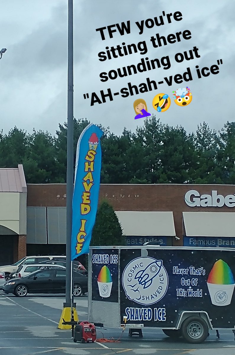 AVLunicorn's tweet image. I bet Ashaved&apos;s ices are 100x better!
#ArabProblems #arabgirl #Asheville 
Adding letters to words when waiting in the queue at the Rx drive thru...