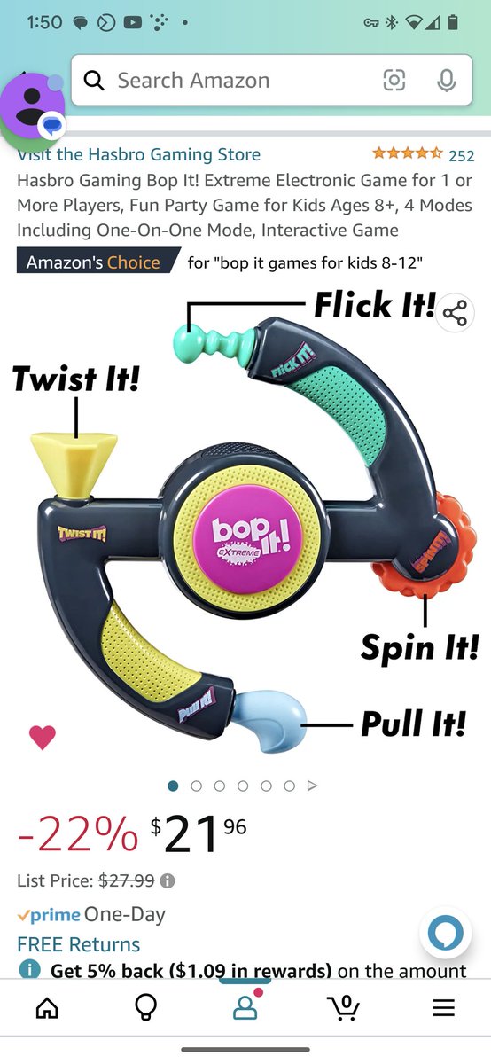 Raven2evil1's tweet photo. My inner child is so excited tomorrow my new bop it extreme comes in. I fucking loved this game as a kid. Yes I will figure out a way to put it in stream. https://t.co/SvK4Jk5llR