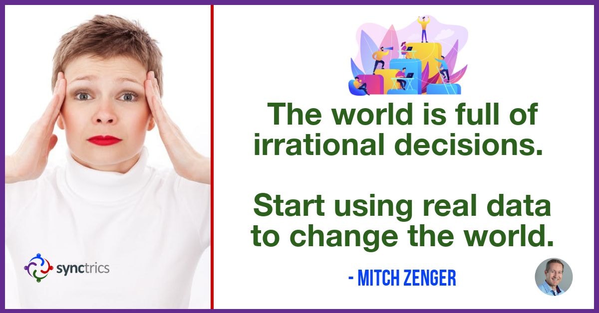 Listening Solutions - Synctrics (@pulsitude) on Twitter photo Why do we make so many bad decisions???
We need to start using real facts before deciding our next steps!
<a href="/mitchzenger/">Mitch Zenger</a> <a href="/synctrics/">Synctrics - Optimizing Team Success</a> go.synctrics.com/synctrics
#Learning #Wellbeing #Synctrics #Leadership #Diversity #PeopleAnalytics #Feedback #StartUps #FutureOfWork #Motivation Why do we make so many bad decisions???
We need to start using real facts before deciding our next steps!
<a href="/mitchzenger/">Mitch Zenger</a> <a href="/synctrics/">Synctrics - Optimizing Team Success</a> go.synctrics.com/synctrics
#Learning #Wellbeing #Synctrics #Leadership #Diversity #PeopleAnalytics #Feedback #StartUps #FutureOfWork #Motivation