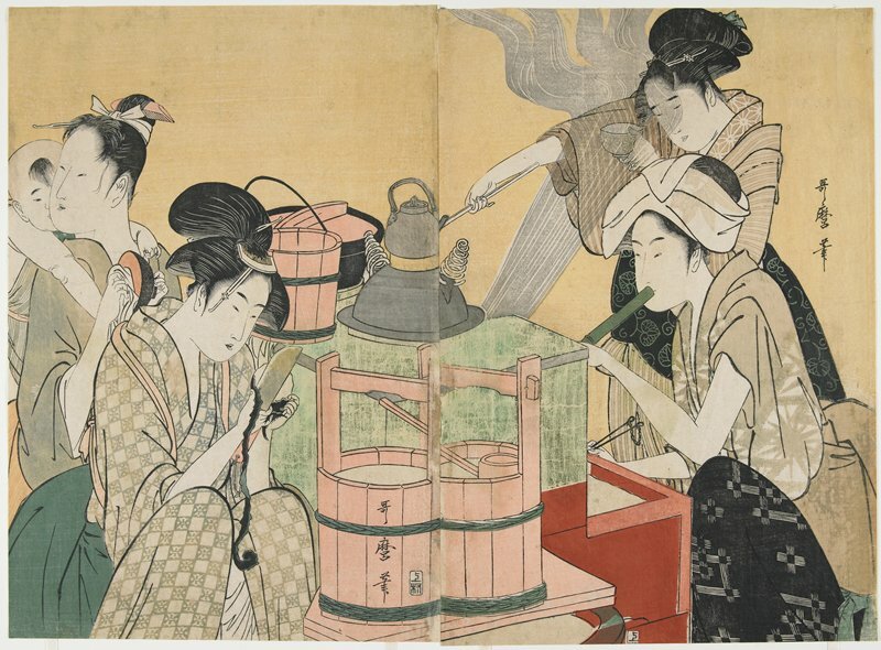 Kitagawa Utamaro, Kitchen Scene, 1794-1795 #artsmia #kitagawautamaro collections.artsmia.org/art/8177/