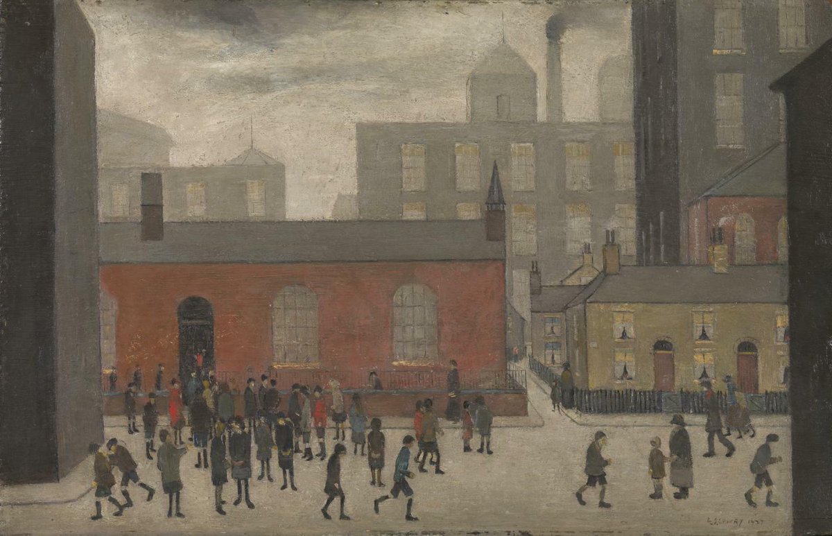 L.S. Lowry, Coming Out of School, 1927 #museumarchive #lslowry tate.org.uk/art/artworks/l…